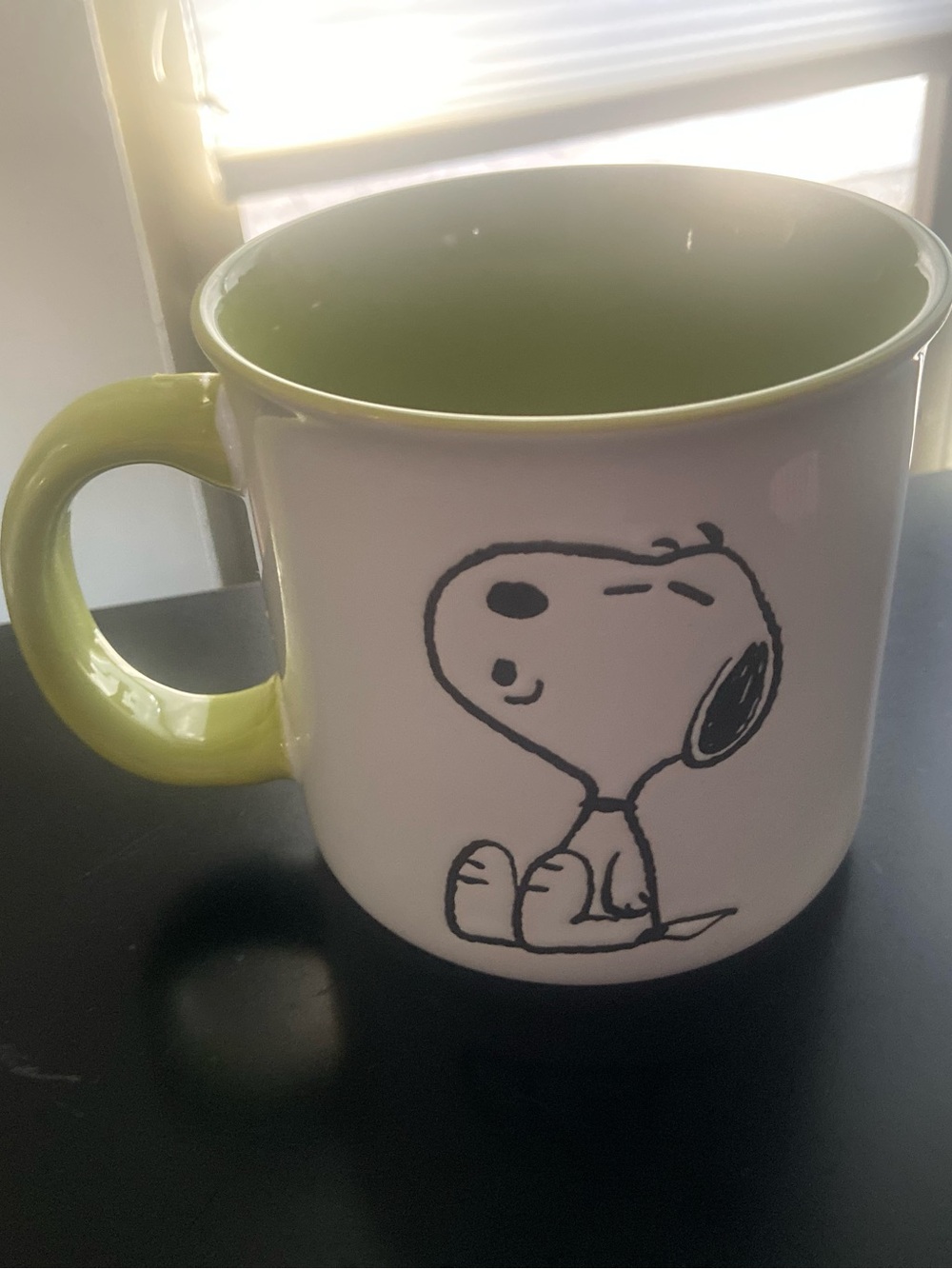 Peanuts Snoopy Ceramic Mug in Green and White